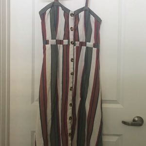 Francesca’s striped button down midi dress